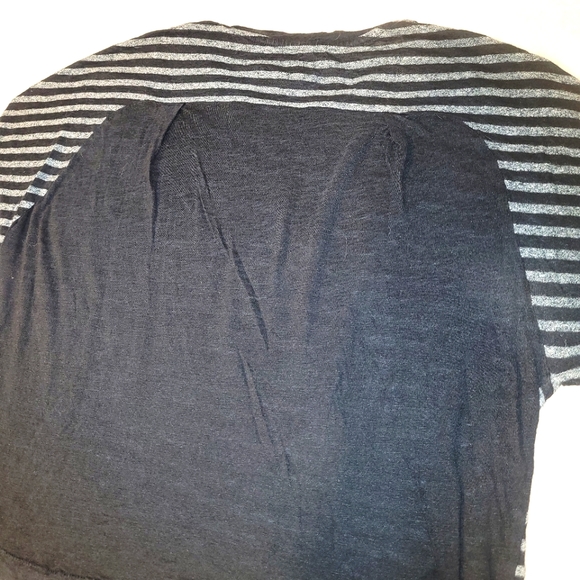 Rag & Bone Striped and Colorblock Black Grey T-shirt - Picture 5 of 6